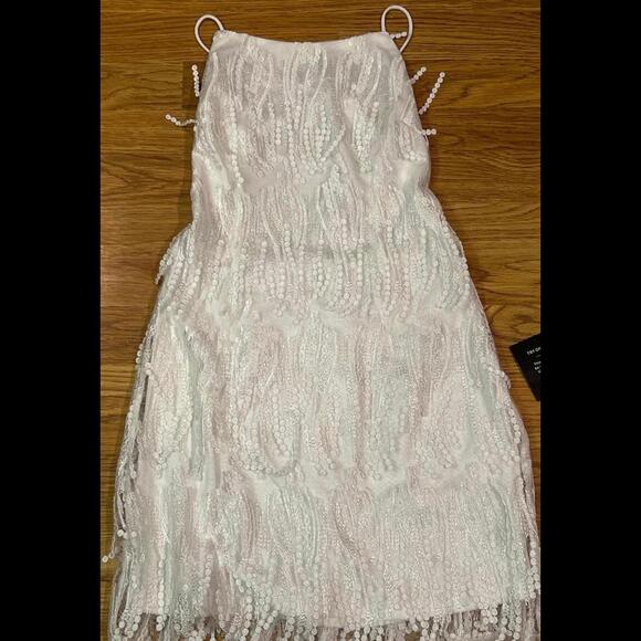 Lulus Elegant White Beaded Dress - Size M - Picture 1 of 4